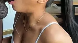 Latina brunette gets face fucked by monster cock