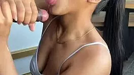 Latina brunette gets face fucked by monster cock