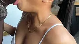 Latina brunette gets face fucked by monster cock