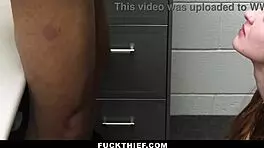 repeat offender takes hardcore banging from creepy guard in garage punishment