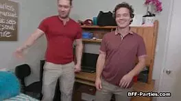 I’m wild at this foursome dorm blowjob party tonight