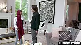 Ebony Muslim teen 18+ loses virginity to American guy in hardcore