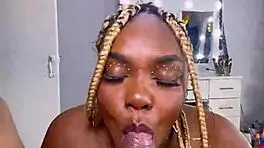 Rough USA Tattoo Babe Rides Cowgirl with Big Ass in POV Creampie