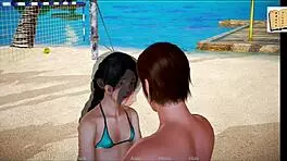 My new family episode features a homemade game with redhead and brunette teens.