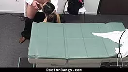 Alexia Anders visits Dr. Bangs for gynecology and ends up giving a wild blowjob