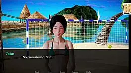 My new family episode features a homemade game with redhead and brunette teens.