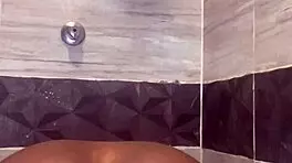 No hot water, but the girl received a refreshing shower