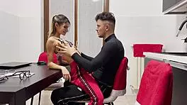 italian secretary seduces boss for deep cock and facial