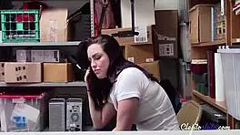 Dirty Shoplifter Teen 18+ Fucks Officer Hard to Avoid Prison in Office Encounter