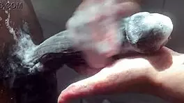 Horny college white girl worships massive BBC in steamy bath session. Wow!