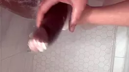 Horny college white girl worships massive BBC in steamy bath session. Wow!