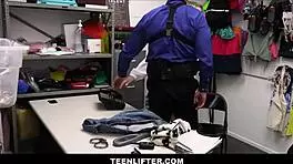 Teenlifter - Big Ass Blonde Shoplifter Strip Searched And Makes Fuck Agreement With Mall Cop?
