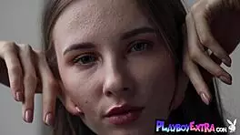 Skinny Russian Teen Blondie Stella Strips Nude for Playboy