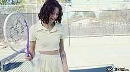 Tennis Babe Skips Lessons to Ride Big Cock on Court