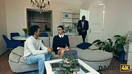 slutty wednesday cheats on her boyfriend, taking a big black cock from an older guy.