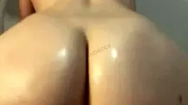 Shining ass in reverse cowgirl with friend in dorm