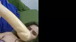 teen masturbates with toy in ass and pussy