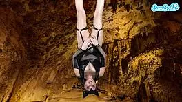 hot teen masturbates upside down in bat costume to epic orgasm!