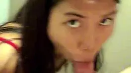 Yo, this 18-year-old Asian girl gave me a huge cumshot in a public restroom