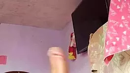 Rich cumshot explodes solo in step mother-in-law’s private room. What a sneaky thrill with her panties nearby.