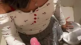 Yo, this 18-year-old Asian girl gave me a huge cumshot in a public restroom