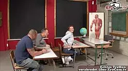 German Student Joins Amateur MMF Threesome At University