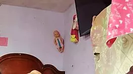 Rich cumshot explodes solo in step mother-in-law’s private room. What a sneaky thrill with her panties nearby.