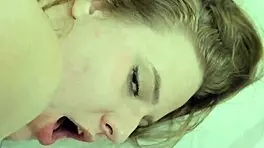 White Girl In Short Red Sheer Dress