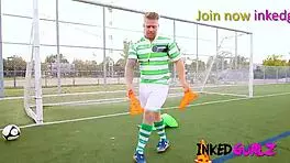 Inked soccer teen fucked hard by coach