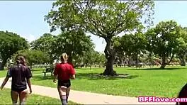 Three Blonde Teen Football Players Boldly Fuck Their Coach With Blowjobs