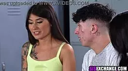 Step Brother And Step Sister Foursome In Locker Room!