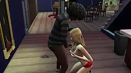 Hot Teen Sucks Cocks At The Bar!