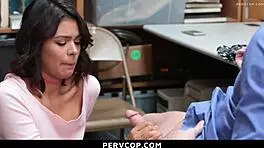 Hey, LP officer caught this teen 18+ sneaking around the store for punishment