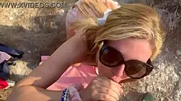 i'm givin' a wild blowjob in the mountains, chokin' on it hard