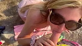 i'm givin' a wild blowjob in the mountains, chokin' on it hard