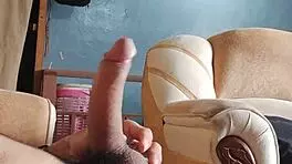 masturbating my cock in the living room 😈