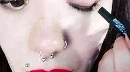 backstage with a pretty brunette in uniform