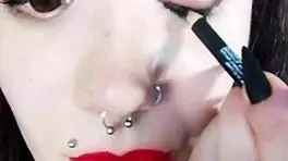 backstage with a pretty brunette in uniform