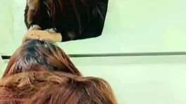 Wife in dress and heels.