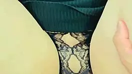 Wife in dress and heels.