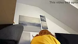 hot redhead college girl tries fashion haul, ends in porn casting