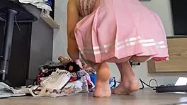 hot redhead college girl tries fashion haul, ends in porn casting