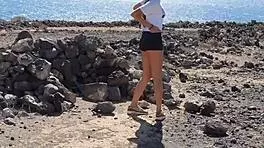 Public Pissing Teen 18+ Gives Risky Blowjob on Camping