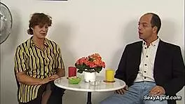 German Mature with Hairy Pussy Slammed by Big Dick Stud