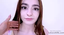 Hey, cute teen 18+ nanny gets insane orgasms with strapon in lesbian action