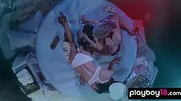 Sexy lesbian teen Jessica Rex massaging her girlfriend Jennifer Jacobs