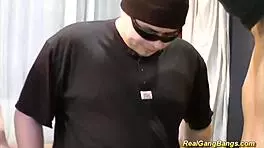 blonde teen 18+ takes on her first wild bukkake gangbang with facials