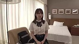 Hey, this cute Japanese teen 18+ babe came for her brother, but I filled her up instead! Did I just mess up her family plans?