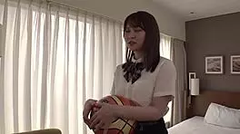 Hey, this cute Japanese teen 18+ babe came for her brother, but I filled her up instead! Did I just mess up her family plans?