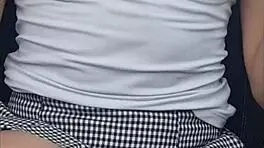 while boyfriend drives i tease him and play with my toy - i cum all over his car seat